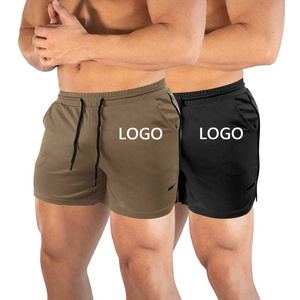Pantalones cortos transpirables para hombre Verano Logotipo personalizado Poliéster en blanco Sudor Entrenamiento Atlético Impresión personalizada Gimnasio Pantalones cortos para hombres - Product Image 1