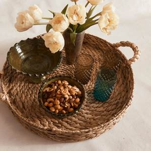 Nouveau panier de rangement en jacinthe d'eau de designer, plateau de décoration intérieure, plateaux naturels en provenance d'usine - Product Image 3