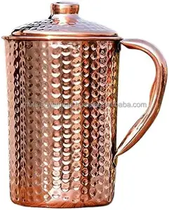 批发价格本世纪中叶设计纯铜 (99.74%) 锤水罐 | 阿育吠陀健康益处的铜水罐
