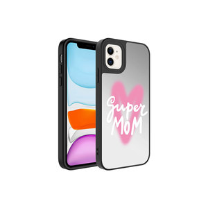 Funda Protectora para Cámara con Diseño de Espejo Netzy Super Mom para iPhone 11, Silicona Brillante y PC con Electroplacado, Artesanía Especial - Product Image 1