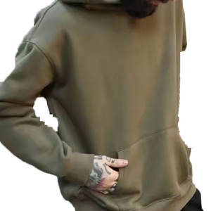 Sweat à capuche unisexe en tissu français épais 100% coton personnalisable imprimé en 3D avec logo brodé pull thermique d'hiver en vente en gros - Product Image 6