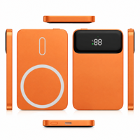 Batterie externe sans fil magnétique ultra-mince en alliage d'aluminium à charge rapide 2026, Type C, Li-Polymère 10000 mAh avec écran LED