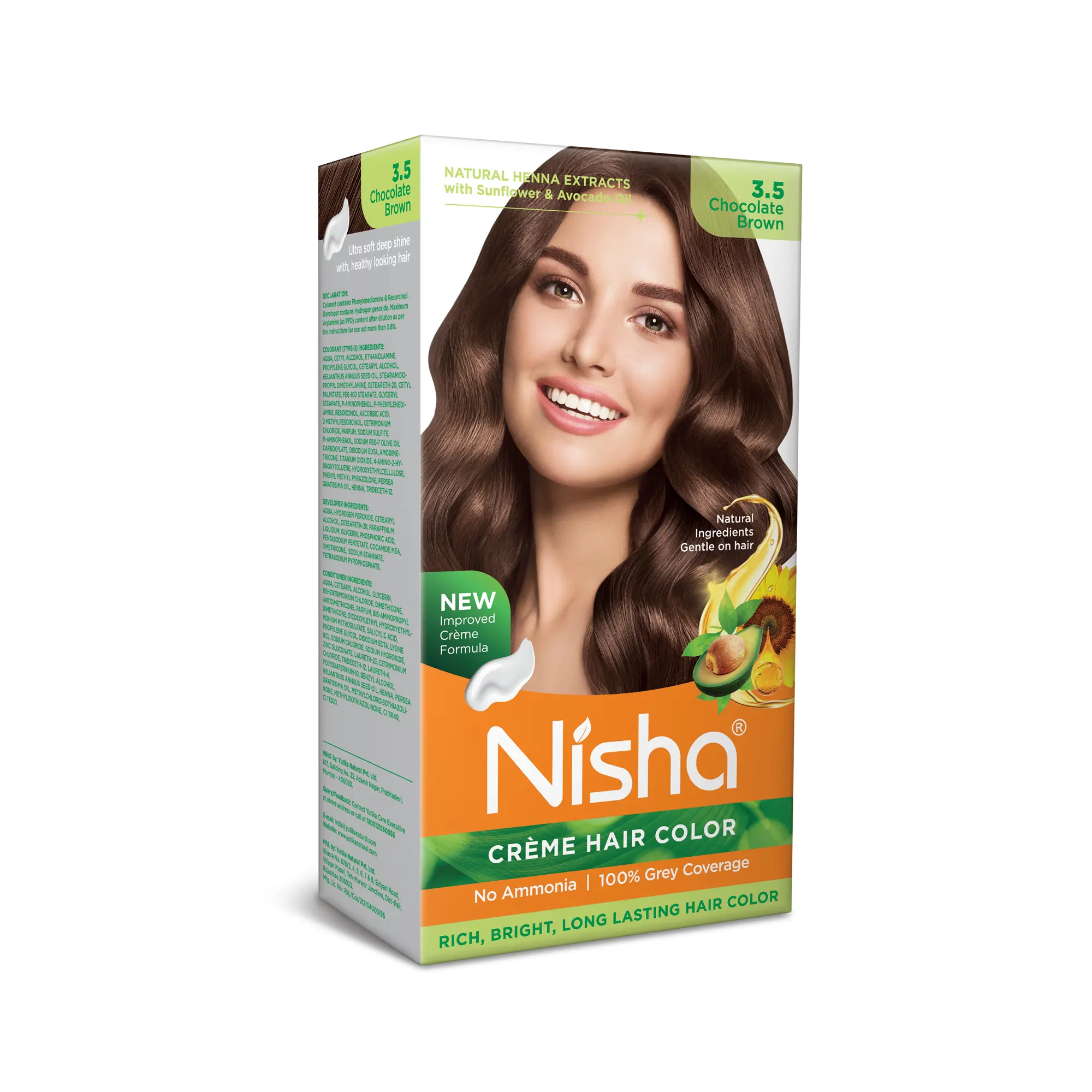 Hot Sell 2023 Chocolate Brown Hair Color 100% Grey Coverage Conditioning With Natural Herbs 120gm Chocolate Brown