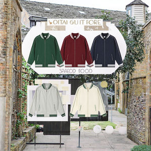 แจ็กเก็ตเบสบอลสำหรับผู้ชายเสื้อแจ็กเก็ตกันหนาวแบบลำลองปกตั้งมีหลายสี - Product Image 3