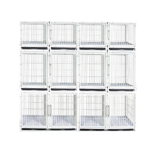 Dog Cage Dog Crates Stackable Heavy Duty Double Door Cage Stackable Kennel Bank