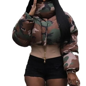 Veste d'hiver personnalisée au design élégant Veste décontractée à col montant pour femmes Veste matelassée coupe-vent imprimée en sublimation - Product Image 4