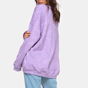 Couleur unie Décontracté Streetwear Drop Shoulder Figures Respirant Écologique Hoodies Sweatshirt Tricoté Pour Femmes - Product Image 5