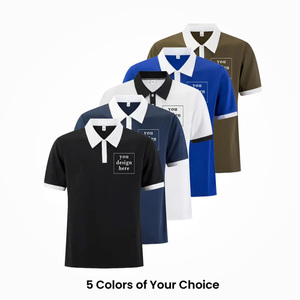 เสื้อกอล์ฟสำหรับผู้ชายผ้าแคนวาสสำหรับใส่ตี้คอตตอนสีล้วนระบายอากาศได้ดีมีโลโก้ตามสั่ง - Product Image 6