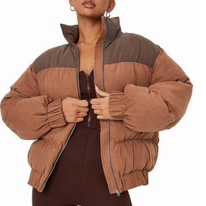 Veste d'hiver pour homme de style streetwear en gros, bloc de couleur, multi-couleurs, matelassée, imperméable, chaude, en polaire - Product Image 3