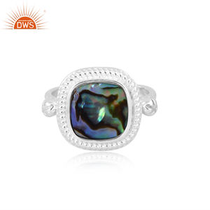 Último anillo de diseño antiguo de piedras preciosas de concha de abulón Natural de Plata de Ley 925 para ocasiones especiales fabricante de joyería personalizada - Product Image 2