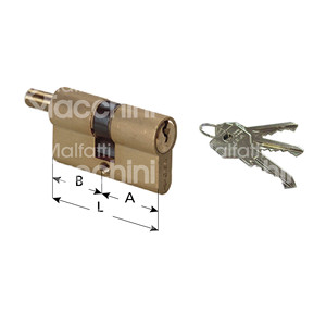 CILINDRO EN FORMA C2000 Preparado para pomo de latón satinado - Product Image 1