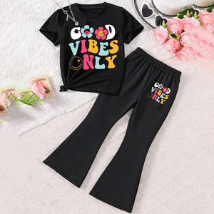 2025 Custom Logo Girls Summer Set High Quality Children's Apparel Made in Pakistan Wholesale Price - Product Image 1