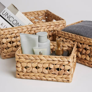 HAPROSIMEX SAIGON Paniers de rangement tissés à la main en jacinthe d'eau avec poignées intégrées Fabricant OEM Paniers d'organisation - Product Image 3