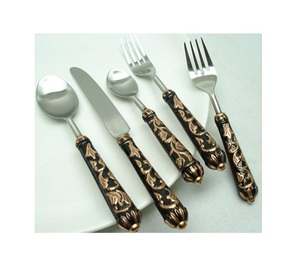 Design élégant Ensemble de couverts à manche en acier inoxydable avec incrustation d'os Ensemble de couverts de restaurant pour mariage Offre spéciale à bas prix - Product Image 1