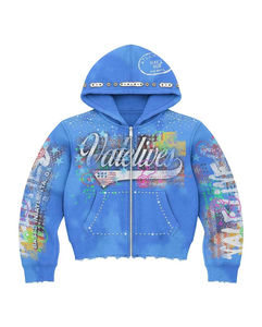 Sudadera con capucha unisex de cristal y pedrería, estilo streetwear para invierno, ideal para pedidos al por mayor. - Product Image 6