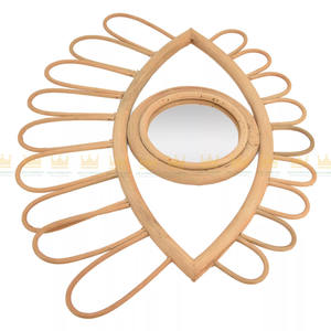 Espejo de decoración de gran venta, espejo de pared redondo en forma de flor de ratán, espejo de maquillaje colgante redondo Retro, pared en Vietnam - Product Image 5