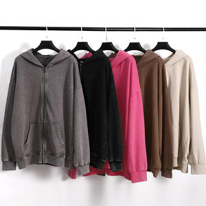 Sudadera con capucha extragrande con cremallera OEM, 100% algodón lavado, colores y logotipos personalizados, tallas grandes, largo extendido, estilo urbano, moda de invierno y verano - Product Image 5