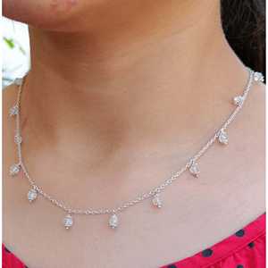 <b>Silver</b> Handmade Minimalist <b>Necklace</b> Rainbow Moonstone Beads Gemstone Jewelry for Birthday Anniversary Fashion Beaded <b>Necklace</b> - Product Image 6