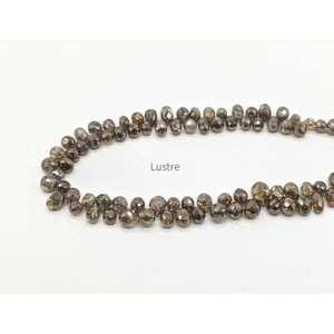 Cuentas de Diamantes Champagne de 2.5-3.8 mm, Naturales, 100% Briolettes, Color Marrón Claro, Forma de Lágrima, Diamantes Sueltos para Regalo de Navidad - Product Image 1