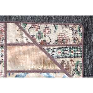 Petit tapis turc de 2,4 x 5,2 pieds, tapis vintage patchwork arc-en-ciel - Product Image 5