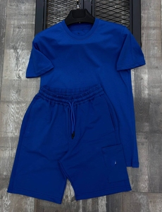 Mens Black T Shirt and Shorts <b>Set</b> Summer Casual Two Piece Outfit Soft Breathable Fabric Elastic Waist Short Sleeve Minimal Stree - Product Image 6