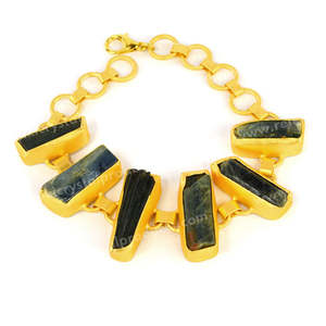กำไลข้อมือคริสตัลไคยาไนต์ทองแดงธรรมชาติ - Product Image 1