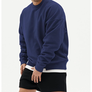 เสื้อสเวตเชิ้ตคอกลมผ้าฝ้ายคุณภาพสูง ปักลายพิมพ์นูน สำหรับผู้ชาย ผ้าเฟรนช์เทอร์รี่ ทรงโอเวอร์ไซส์ เสื้อเปล่าพื้นฐาน - Product Image 6