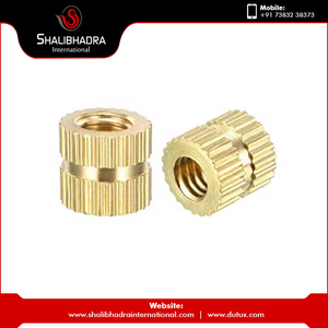 M3 Thread Nickel Plated Brass Knurled Insert Nut Polished Finish Premium Grade <b>Fastener</b> for Industrial Use - Product Image 2