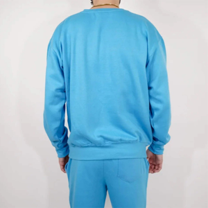 Conjunto de sudadera y pantalones de chándal con cuello redondo de mezcla pesada para hombre, chándal de dos piezas duradero y cálido para ropa informal diaria de invierno - Product Image 6