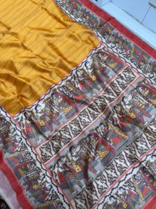 Elegancia de moda vestir ropa étnica mejor suave Tussar seda Sari Blusa con kalamkari e impresiones trabajo exportador indio - Product Image 3