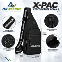 Sac bandoulière compact et léger personnalisé en X-PAC, résistant à l'eau, avec rangement multi-couches pour les voyages