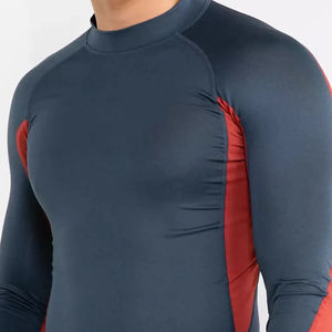 Haute qualité hommes UPF 50 + Compression MMA Rashguards Logo personnalisé à manches longues chemise de Protection solaire pour Waterplay Paddle Surf - Product Image 3