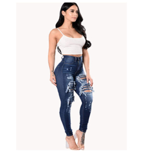 กางเกงยีนส์ขายาวเอวสูงรัดรูปยืดได้สำหรับผู้หญิงกางเกงขายาวทรงสลิมฟิตดีไซน์แบบลำลองสำหรับสุภาพสตรีแฟชั่น3D ระบายอากาศได้ดี - Product Image 5