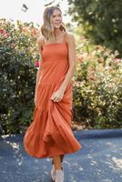 Robe longue d'été pour femme en viscose tissée artisanale de qualité supérieure, écologique, à fines bretelles, style vintage, couleur unie, vente en gros