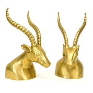 Figura de animal de aluminio con acabado antiguo moderno para decoración de mesa de comedor y acento Interior de Casa Real - Product Image 1