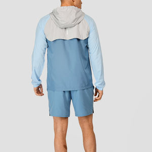 Nouvelle conception, fabricant personnalisé, 100% polyester tissé, gris fumé clair, bleu acier, coupe-vent léger pour homme - Product Image 4