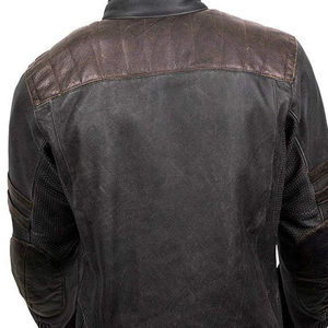 Chaqueta de Motociclista de Cuero Vacuno Genuino Personalizada de Diseño Premium, Estilo Vintage Elegante con Rayas y Cremallera Larga - Product Image 6
