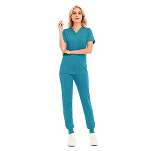 Conjunto de uniforme de hospital de enfermera de tela suave impermeable antienvejecimiento poliéster mate médico para ropa de lavado a mano ropa de trabajo - Product Image 5