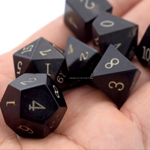 Ensemble de dés polyédriques en corne uniques, fabriqués à la main, 7 pièces, durables, écologiques, pour jeux de société, jeux de rôle sur table, collectionneurs - Product Image 4