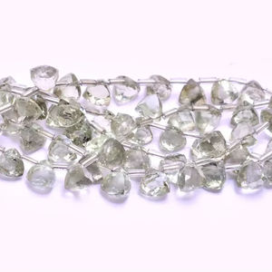 Amatista verde piedra preciosa 7mm-8mm facetado trillón Briolette cuenta amatista semipreciosa piedra preciosa suelta Briolette cuentas para joyería - Product Image 1