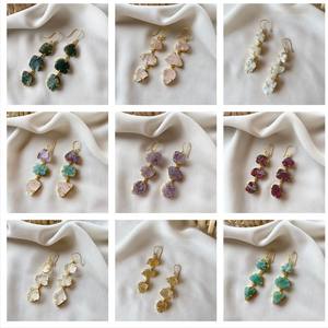 Pendientes colgantes y colgantes de piedras preciosas de cuarzo rosa crudo de Plata de Ley 925, pendientes hechos a mano al por mayor para mujer - Product Image 2