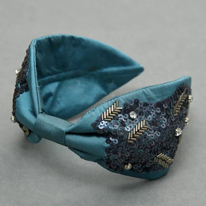 Nueva Diadema de Tela Hecha a Mano para Mujer con Cuentas, Perlas, Cadena de Estrás y Bordado para Fiestas y Eventos - Product Image 2