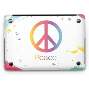 Juego de pegatinas para portátil 3 en 1, pegatina de papel decorativa de PVC con signo de la paz colorido para decoración del hogar - Product Image 1