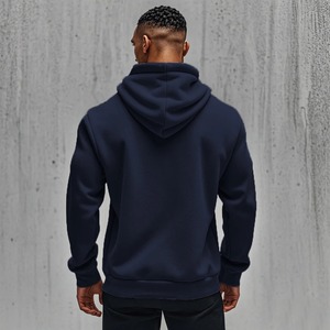 Sweat-shirt à capuche zippé en polaire tricotée pour homme Ville Sports, couleur unie, écologique, 300g, manches longues, pour l'hiver - Product Image 6