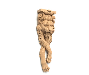 Armoires en corbeau en bois massif pour îlot de cuisine Support de meuble sculpté à la main avec cintres en bois Bibliothèques décoratives - Product Image 2