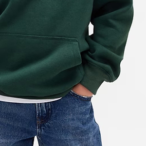 เสื้อฮู้ดเด็กผู้ชายเท่ห์ๆ พร้อมซับในเรียบเนียน แขนยาว สีพื้น พร้อมโลโก้สั่งทำพิเศษ และกระเป๋าจิงโจ้ - Product Image 3