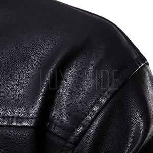 Veste en cuir à capuche à la mode Veste Slim Fit pour hommes Fabriqué au Pakistan Veste en cuir à capuche à la mode - Product Image 3