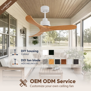 42 Inch Solid Wood Ceiling <b>Fan</b> Without Light, Reversible DC Motor Ceiling <b>Fan</b> with <b>Remote</b> <b>Control</b> for Bedroom Living Room - Product Image 4