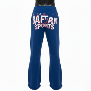 Pantalones de Chándal de Algodón y Poliéster de Primera Calidad, Pantalones Deportivos Azules con Paneles Cargo y Estampado Personalizado con Logotipo, Pantalones de Chándal para Hombre - Product Image 2