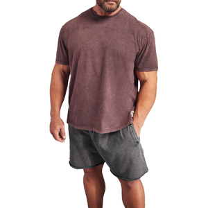 Streetwear de logo personnalisé de haute qualité T-shirt délavé à l'acide pour hommes T-shirt surdimensionné Chemises délavées à l'acide lourdes - Product Image 1